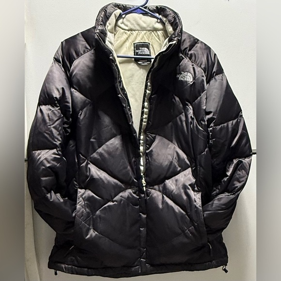🪅The North Face 550 Puffer Duck Down Full Zip Jacket Charcoal Gray - Picture 6 of 15